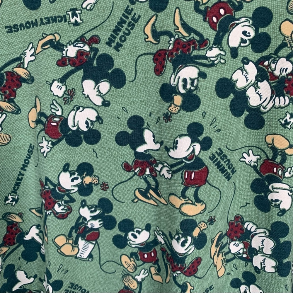 NWT Disney x LuLaRoe Green Mickey and Minnie Mouse Randy Baseball TShirt‎ 3/4 - Picture 5 of 7